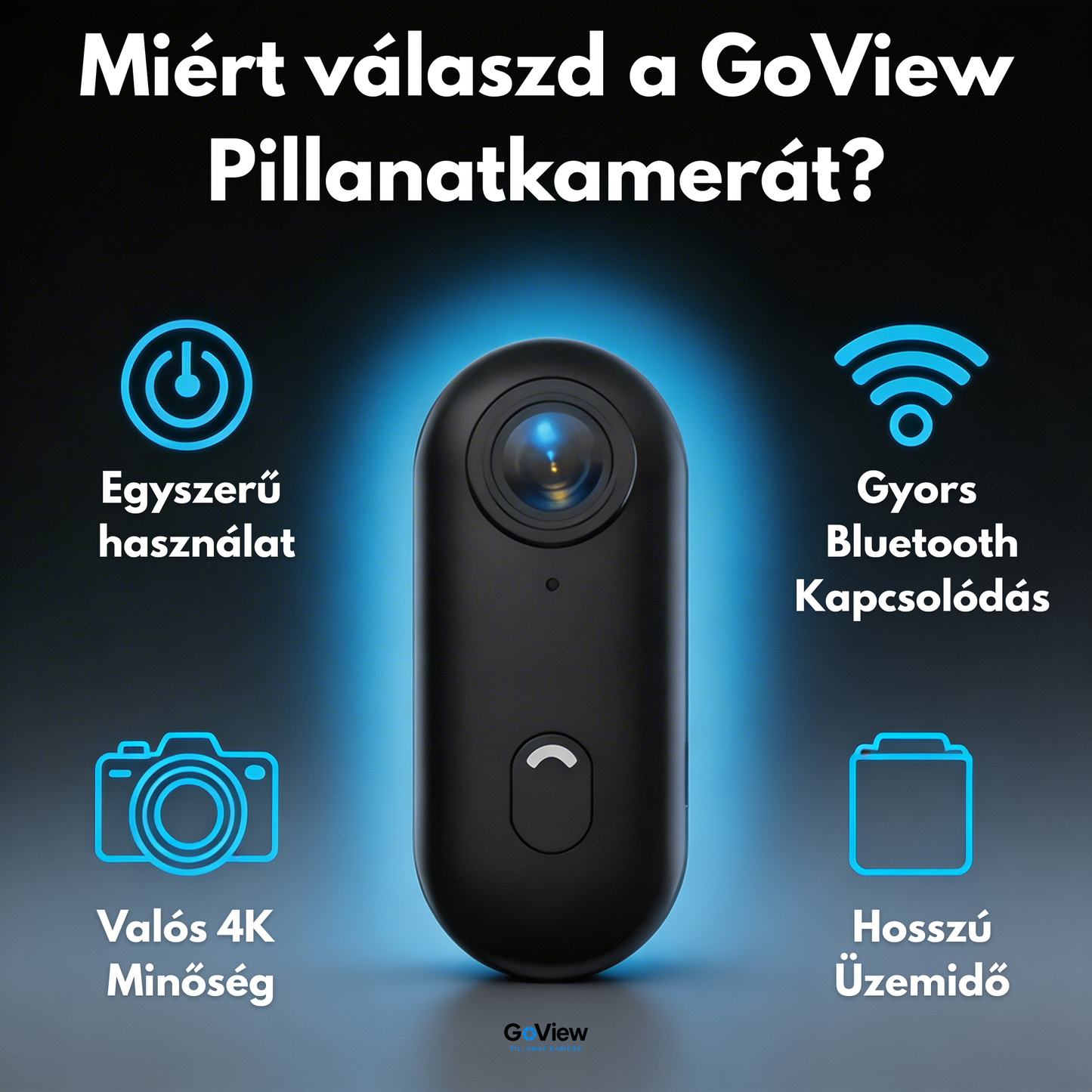 GoView - 4K Zseb Akciókamera